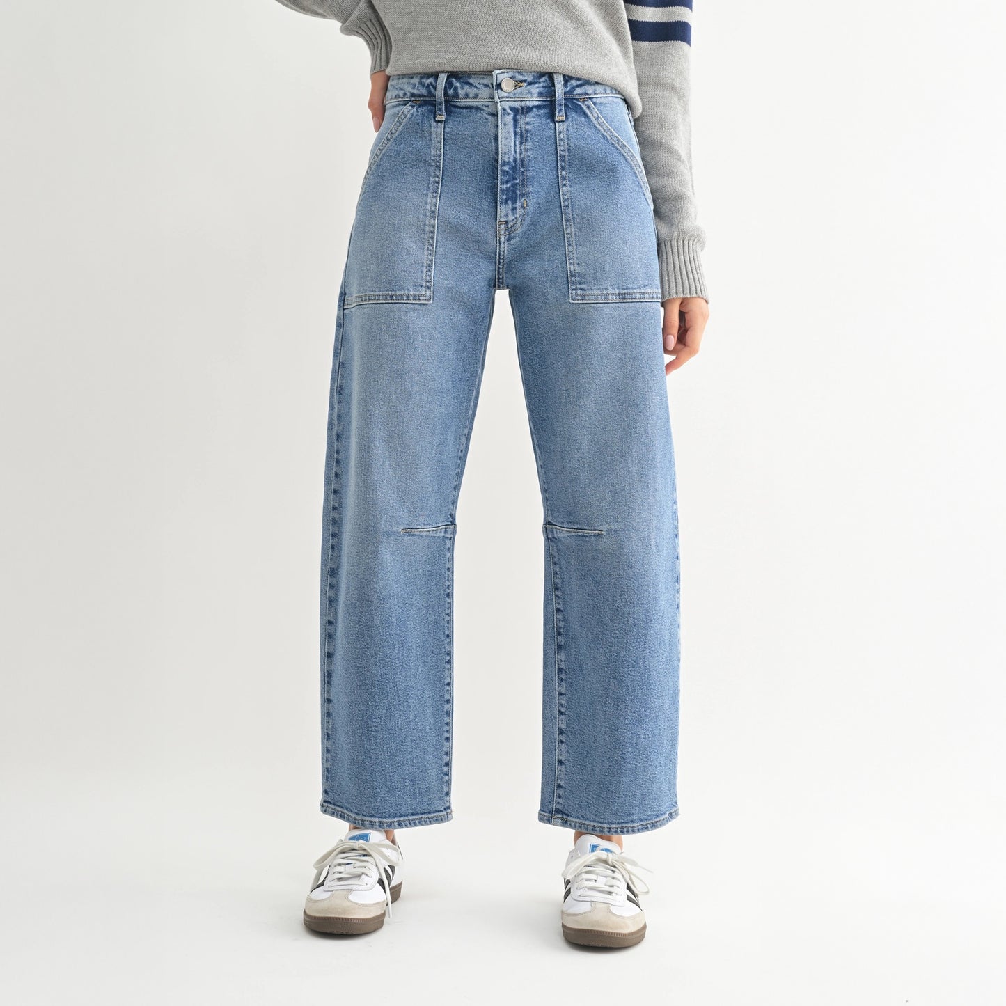Utility Seamed Barrel Jeans