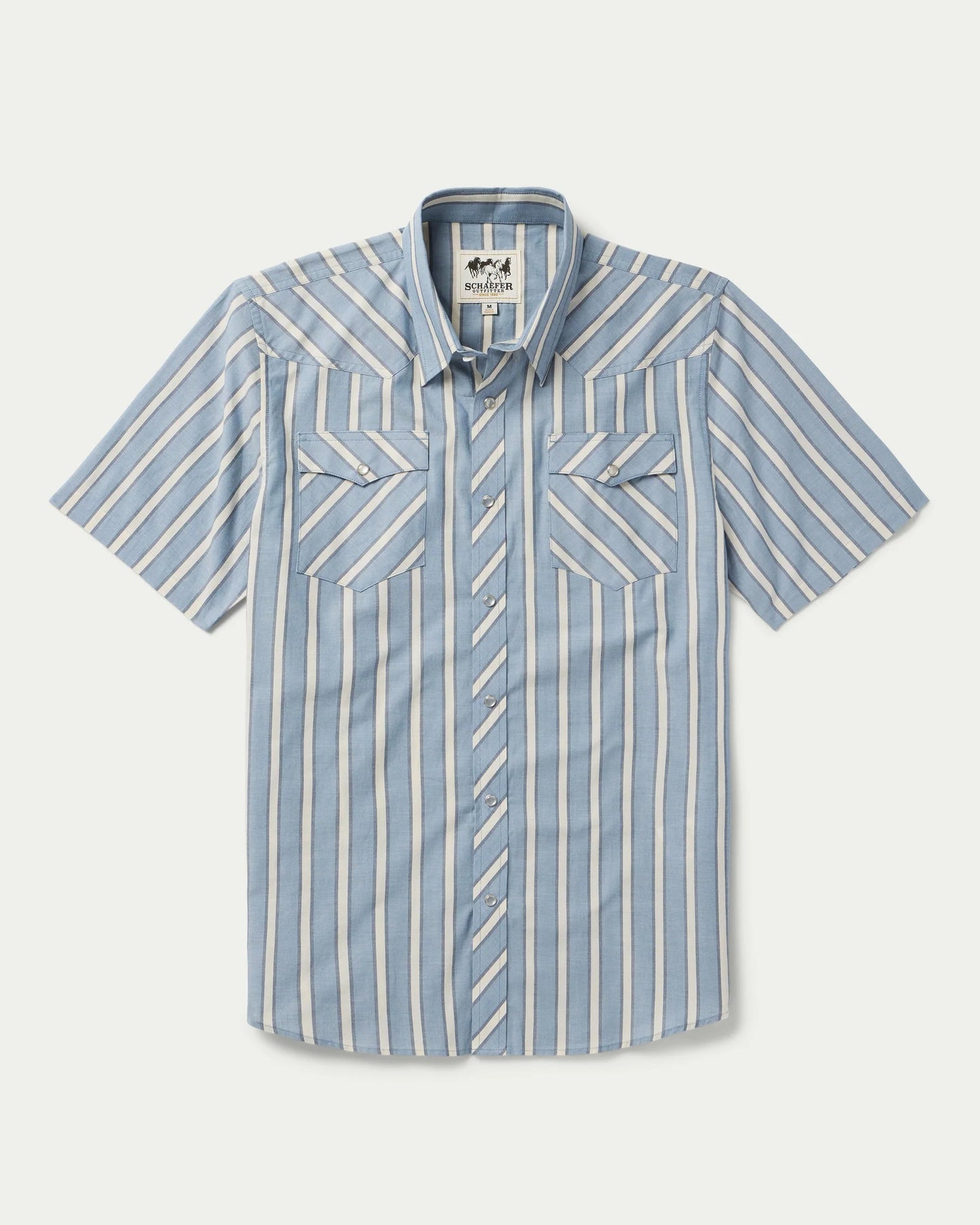 Short Sleeve Vintage Cotton Pearl Snap