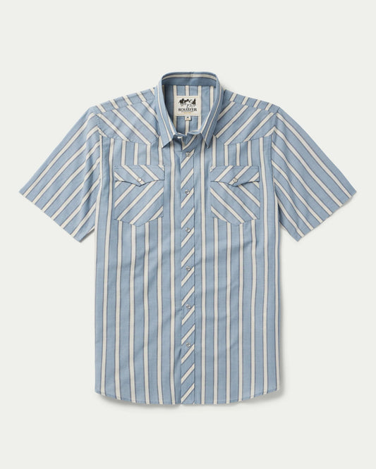 Short Sleeve Vintage Cotton Pearl Snap
