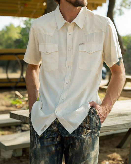 The Wyatt Pearl Snap - Bone