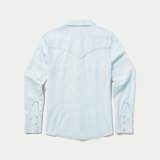 Western Pearl Snap Shirt - Light Wash