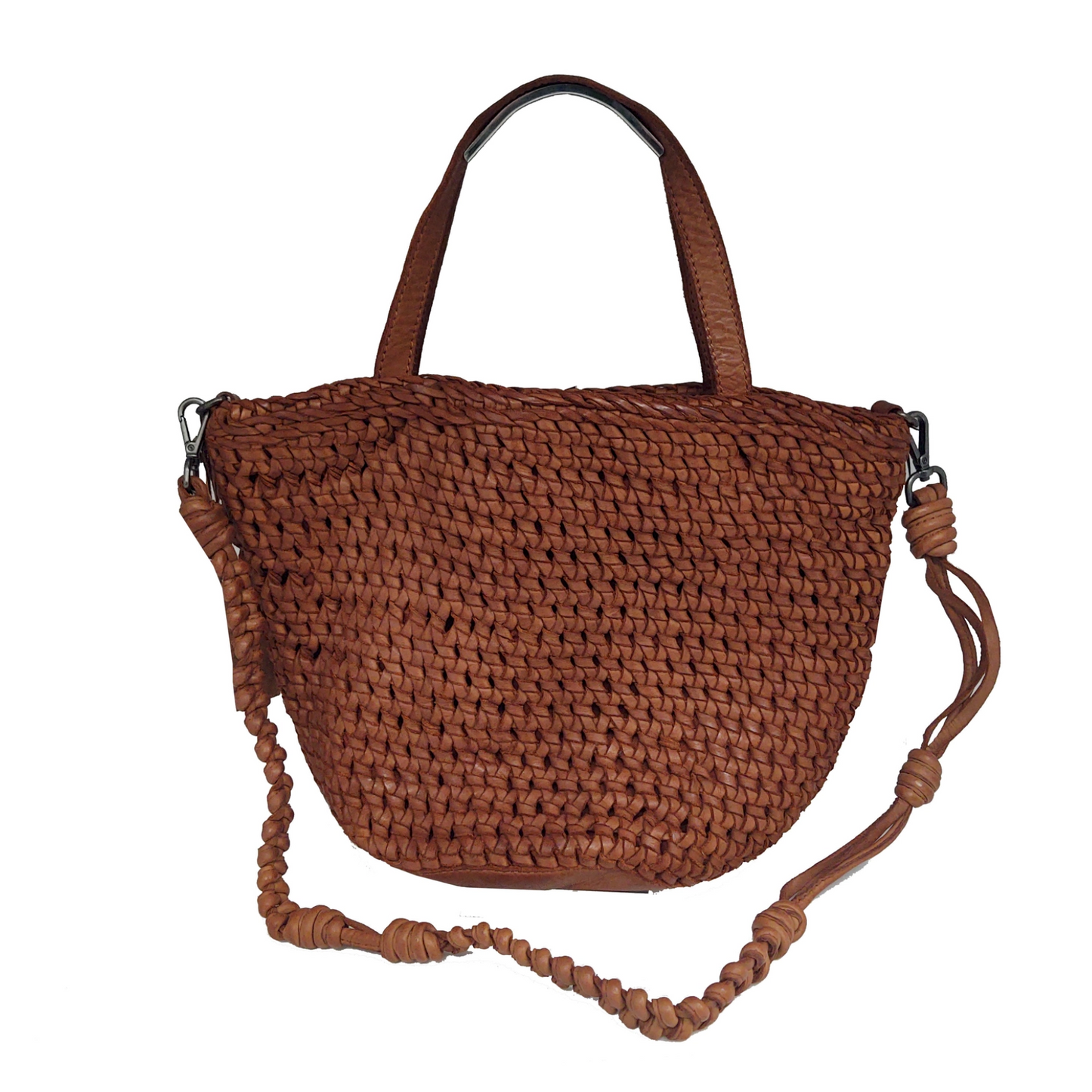 Woven Leather Crossbody Bag - Large