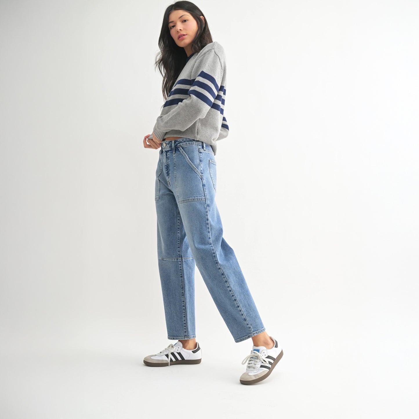 Utility Seamed Barrel Jeans