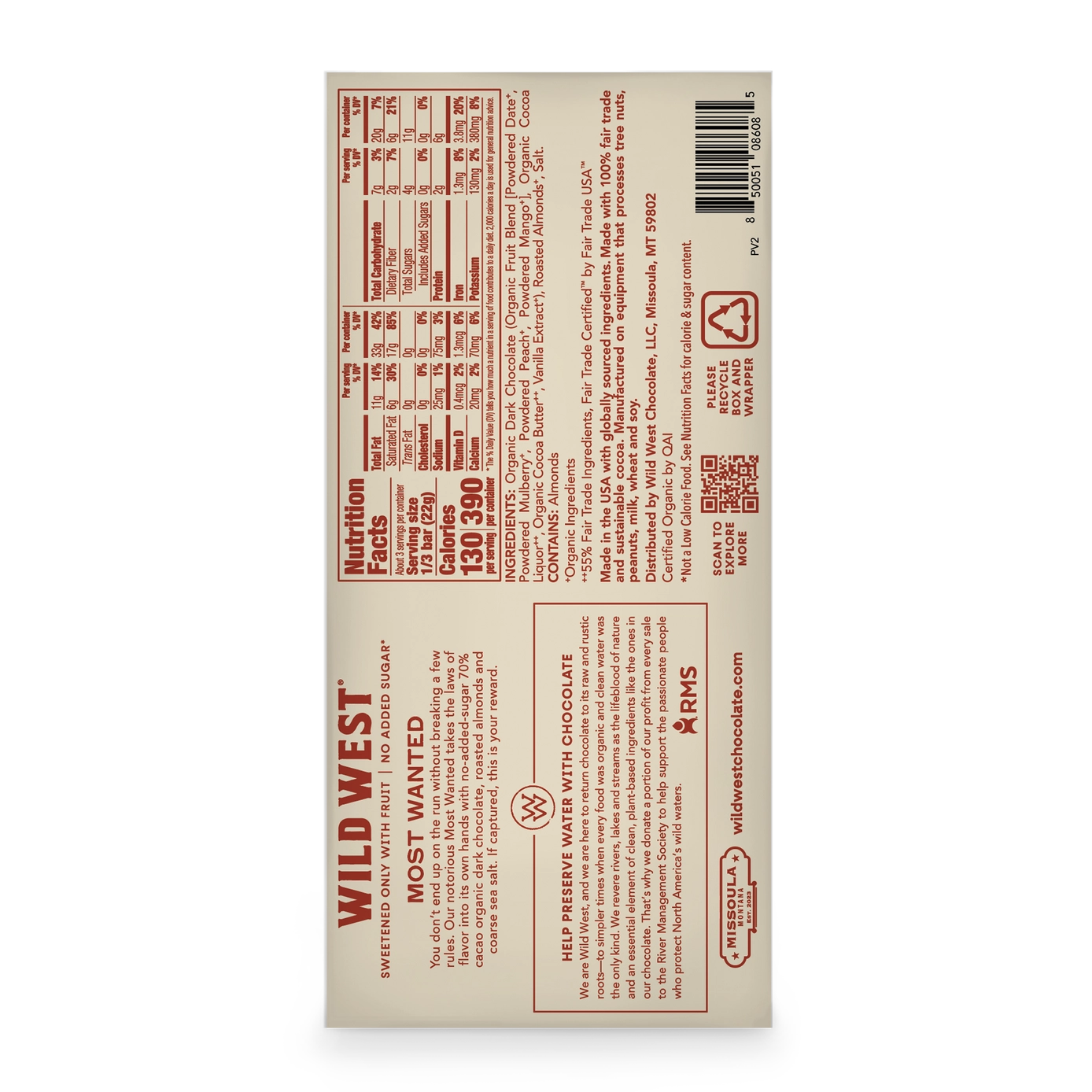 Wild West Chocolate Bar