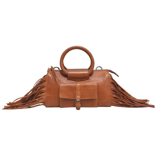 Leather Fringe Handbag- Small