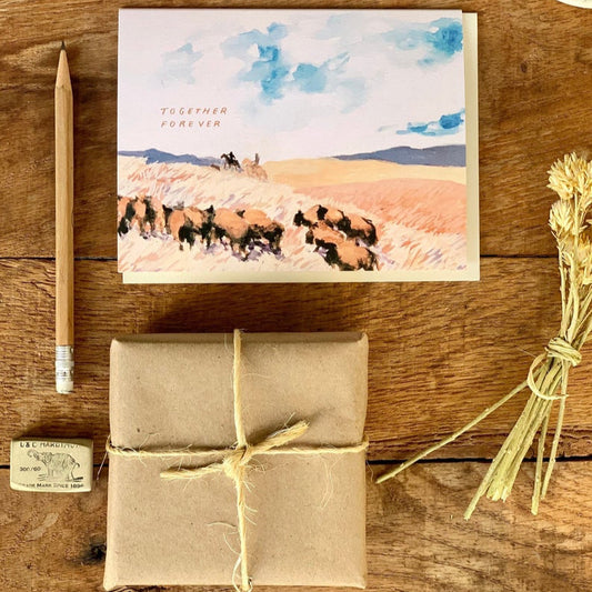 Together Forever Bison Love Western Country Rancher Card