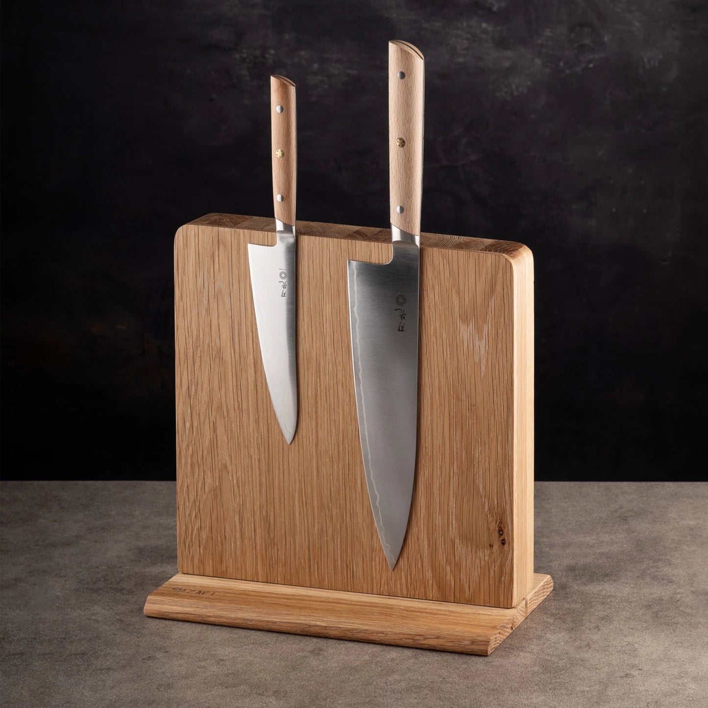 Magnetic Knife Block - Walnut & leather