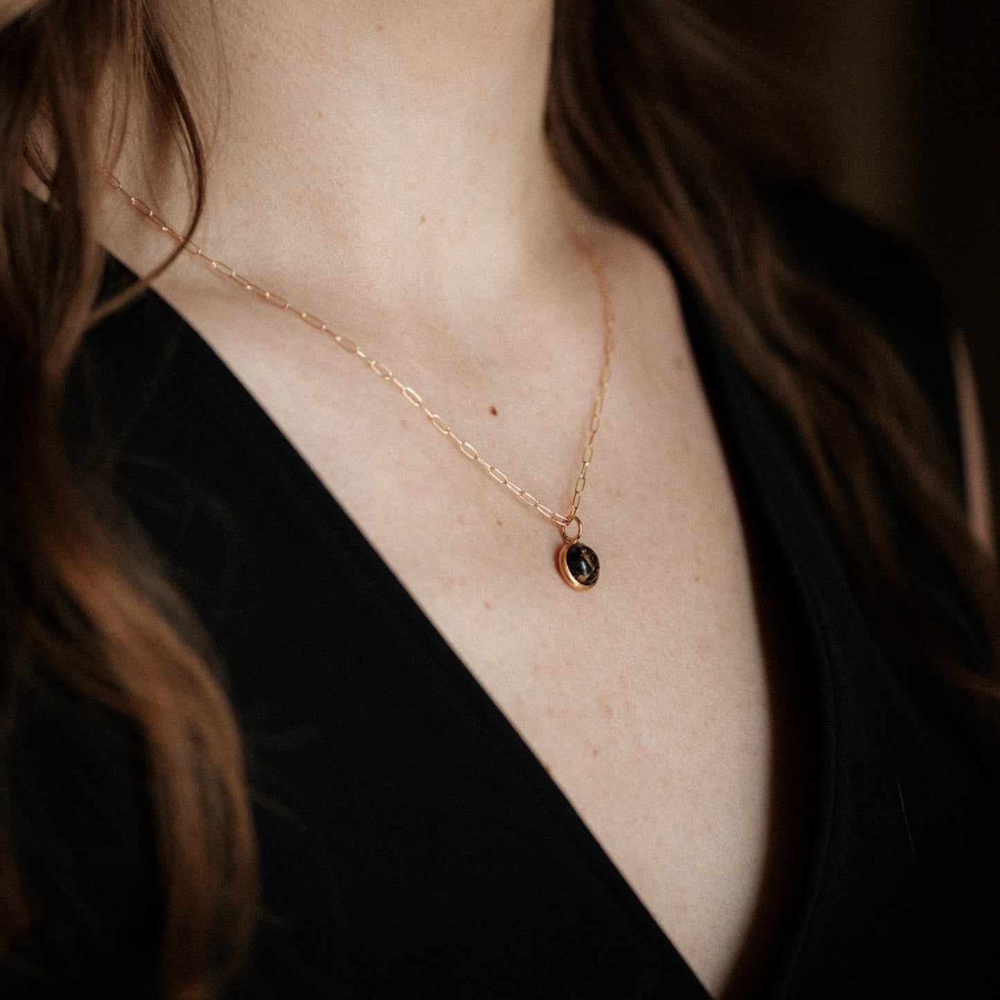 Hyalite Obsidian Stone Necklace