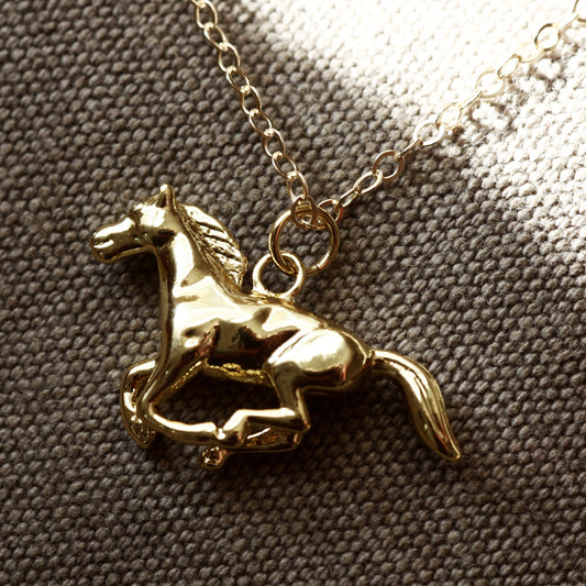 Gold-filled Horse Charm Necklace