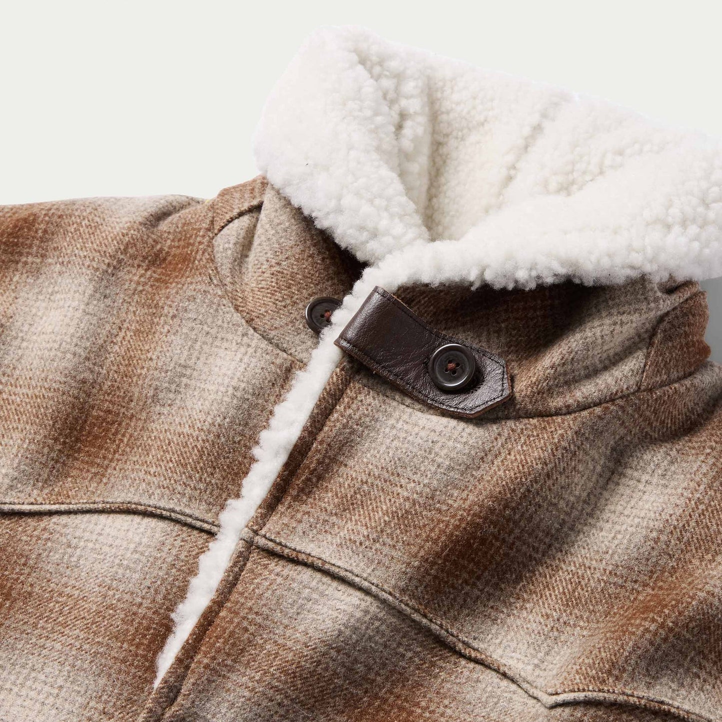 Wool Coat With Shearling Collar