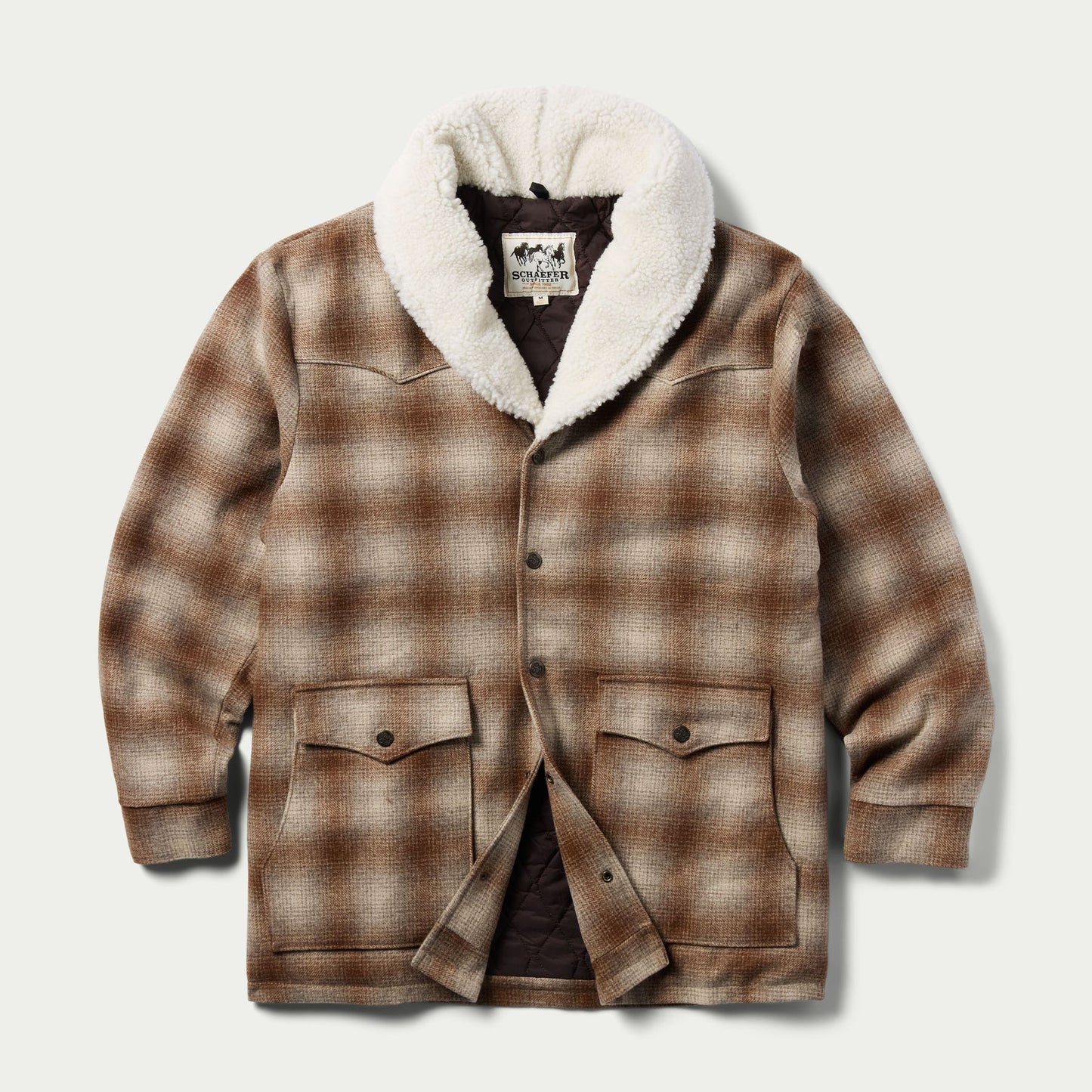 Wool Coat With Shearling Collar