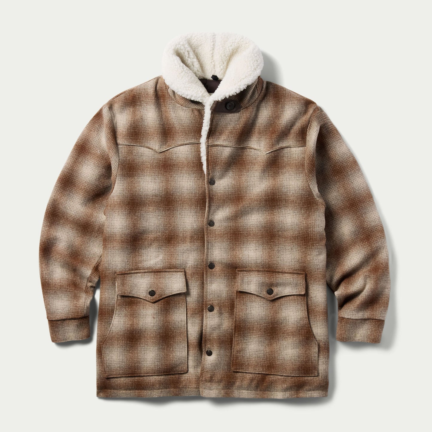 Wool Coat With Shearling Collar