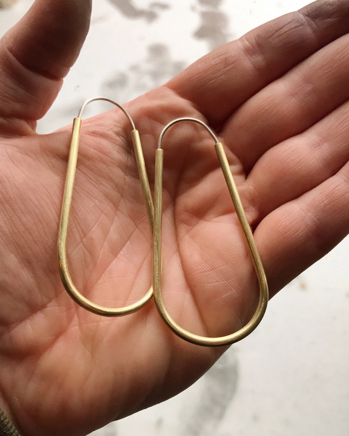 Long Hollow Brass Hoops