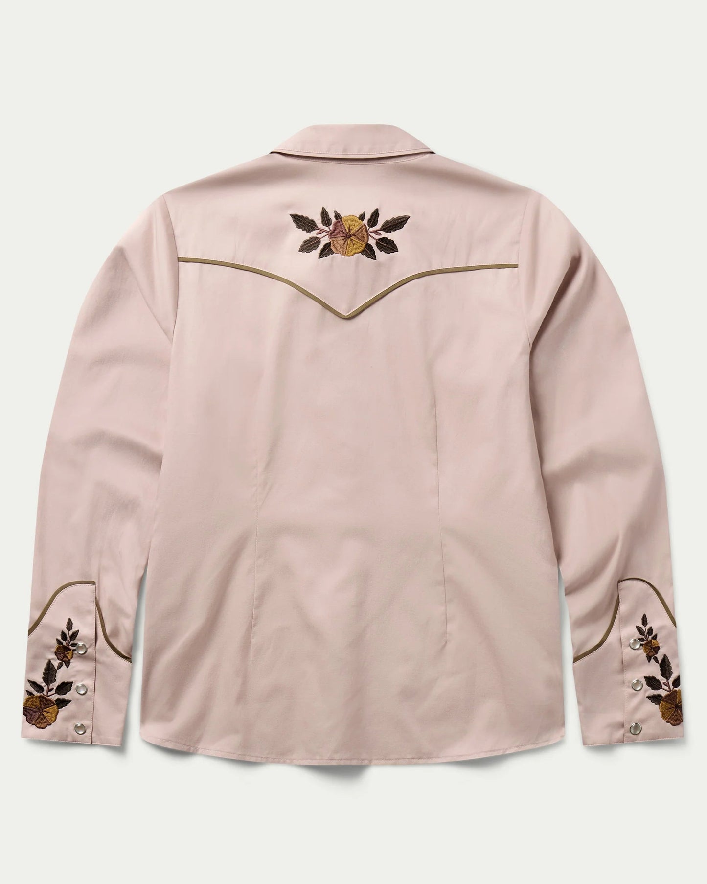Embroidered Pearl Snap Shirt - Desert Rose