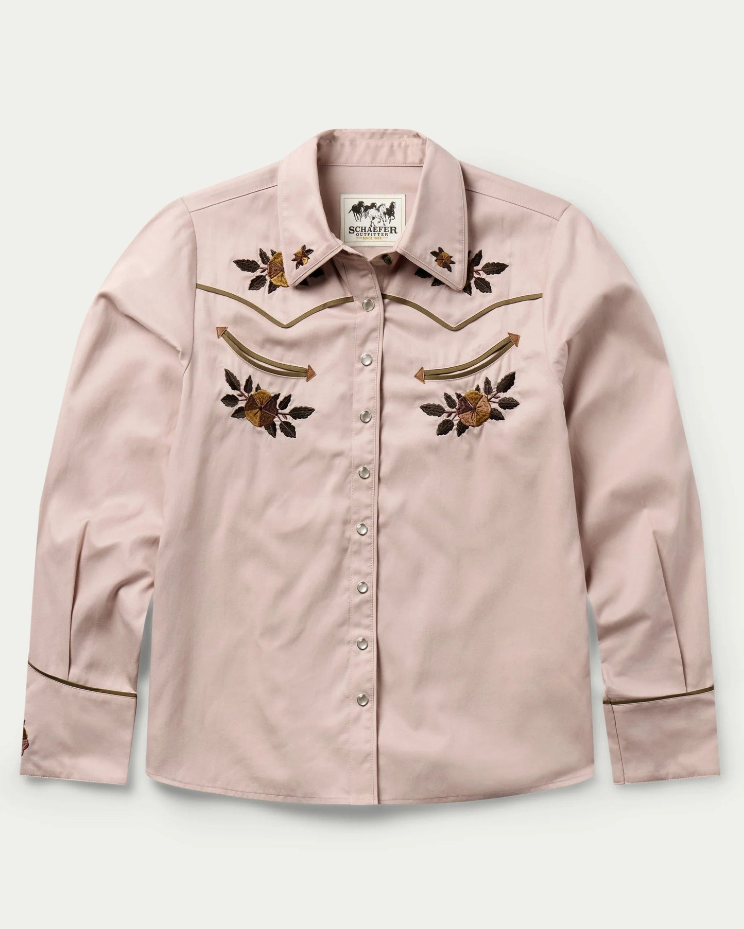 Embroidered Pearl Snap Shirt - Desert Rose