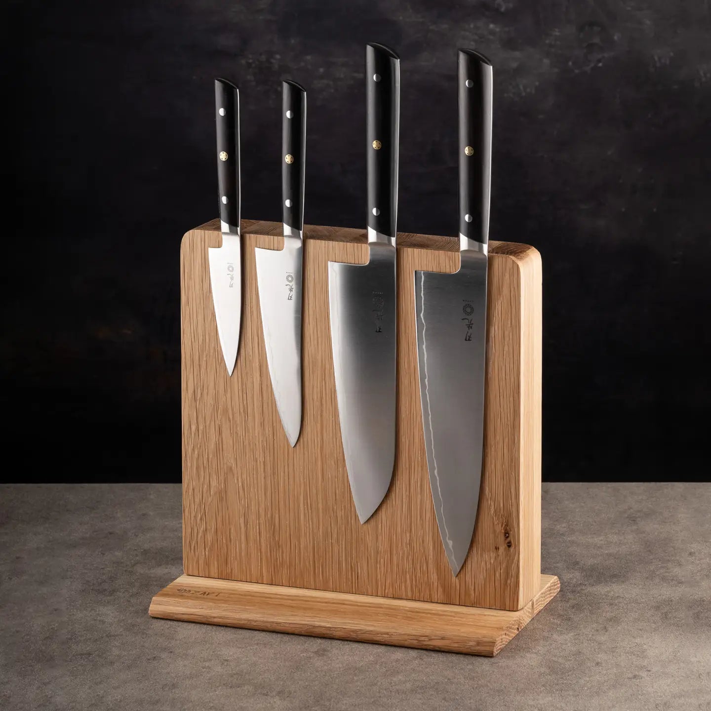 Magnetic Knife Block - Walnut & leather