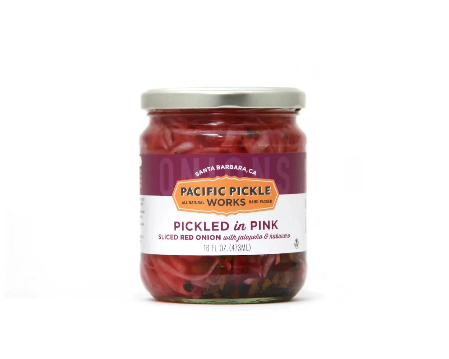 Pickled in Pink - Sliced Red Onion with Jalapeño & Habanero