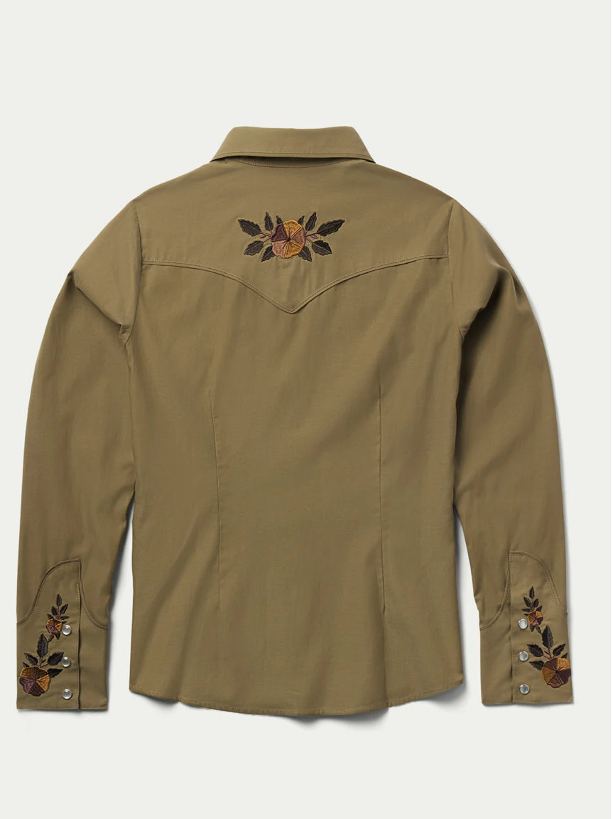 Embroidered snap shirt
