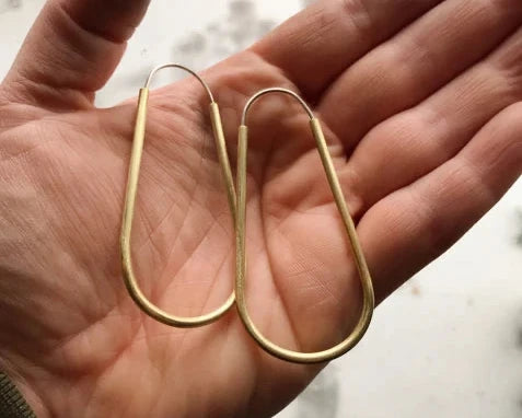 Long Hollow Brass Hoops