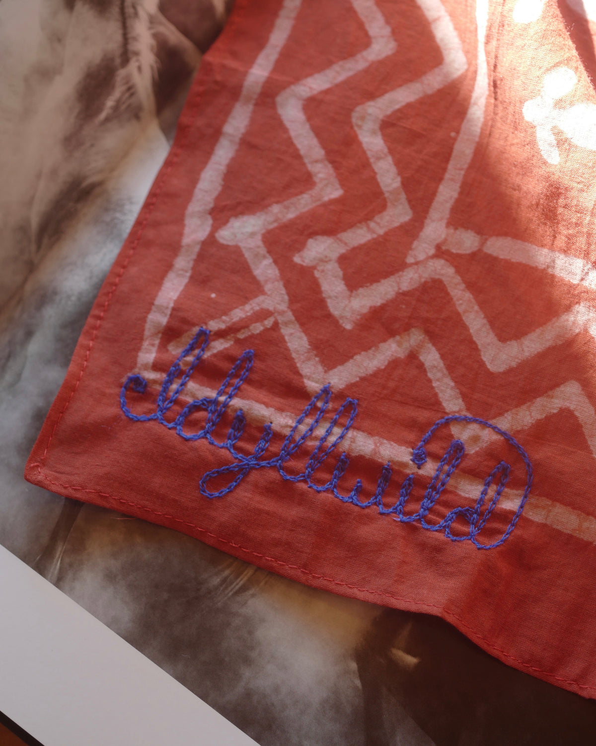 Chainstitch Block Printed Bandana