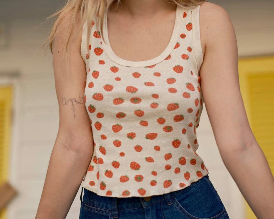 Hemp Rib Tank - Strawberry