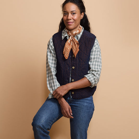 Quilted Corduroy Vest - Marino
