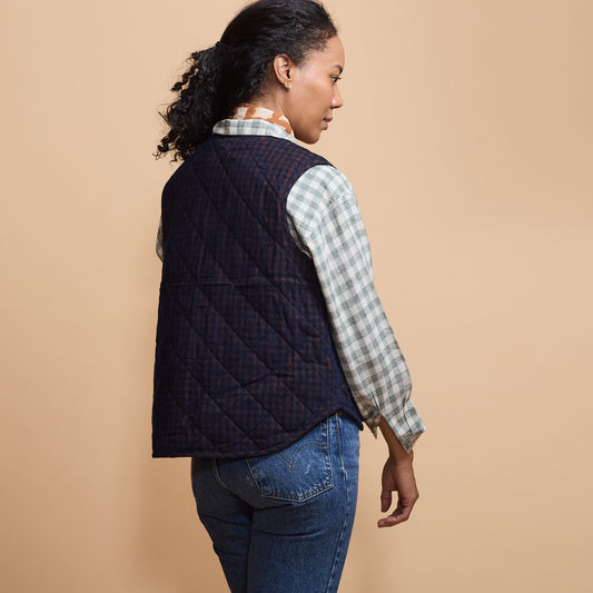 Quilted Corduroy Vest - Marino
