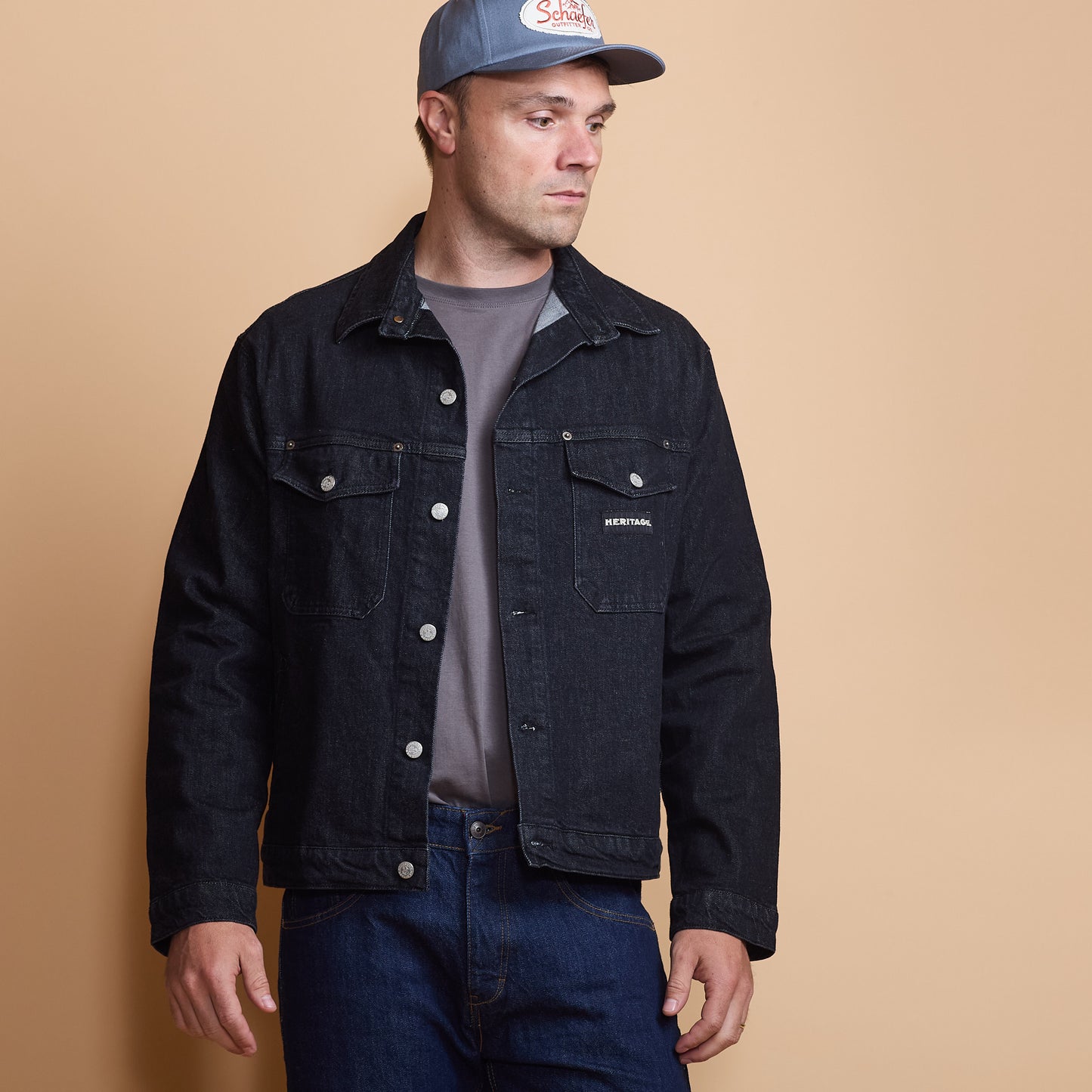 Heritage Workwear Gibson Jacket - Black Denim