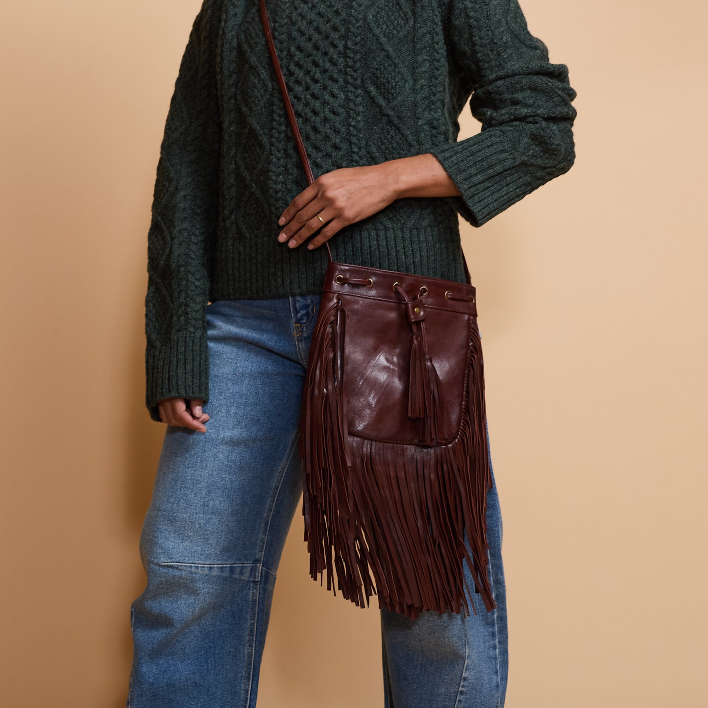 Scully leather Fringe Crossbody Bag