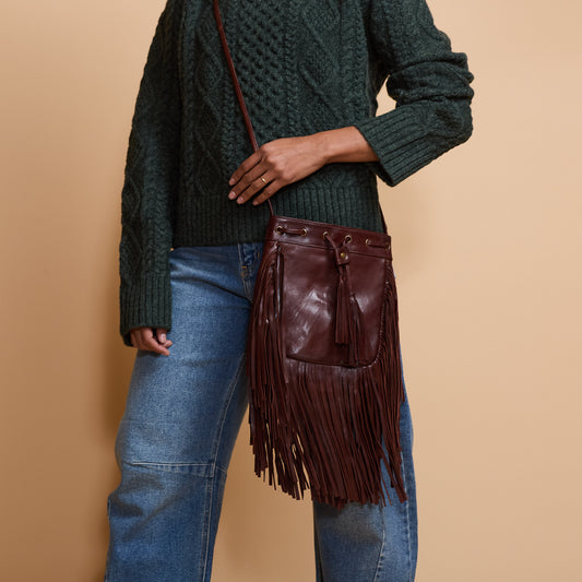 Scully leather Fringe Crossbody Bag