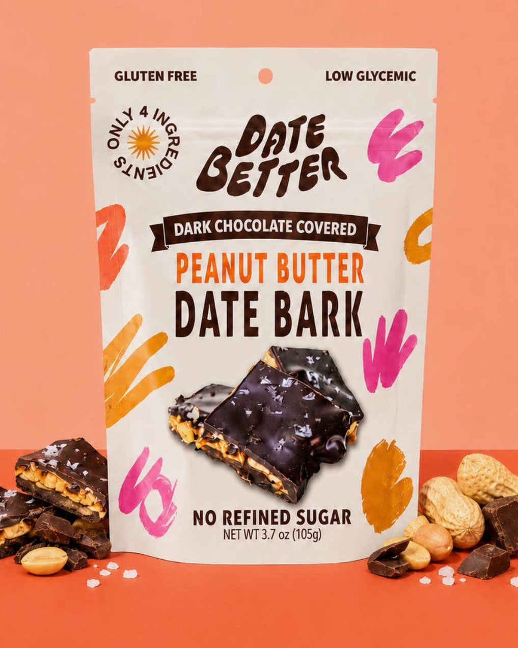 Date Better Dark Chocolate Peanut Butter Date Bark