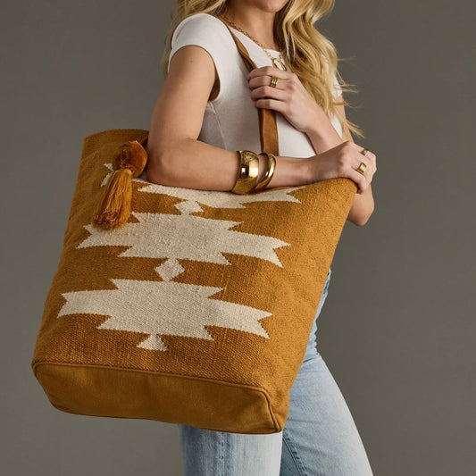 Graphic Woven Tote Bag