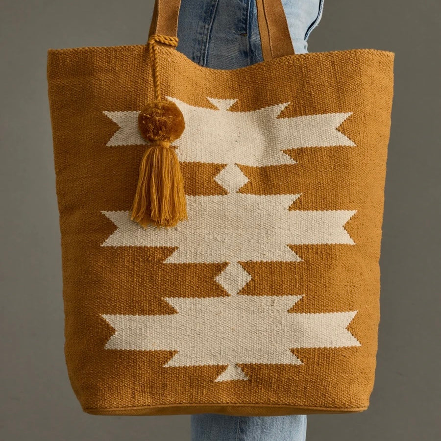 Graphic Woven Tote Bag