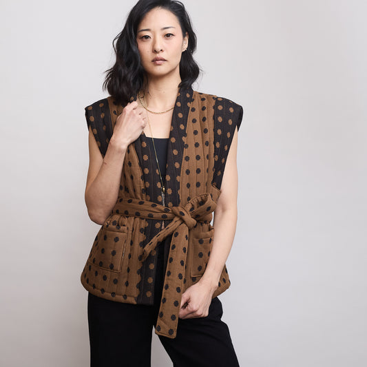 Quilted Tie Waist Vest