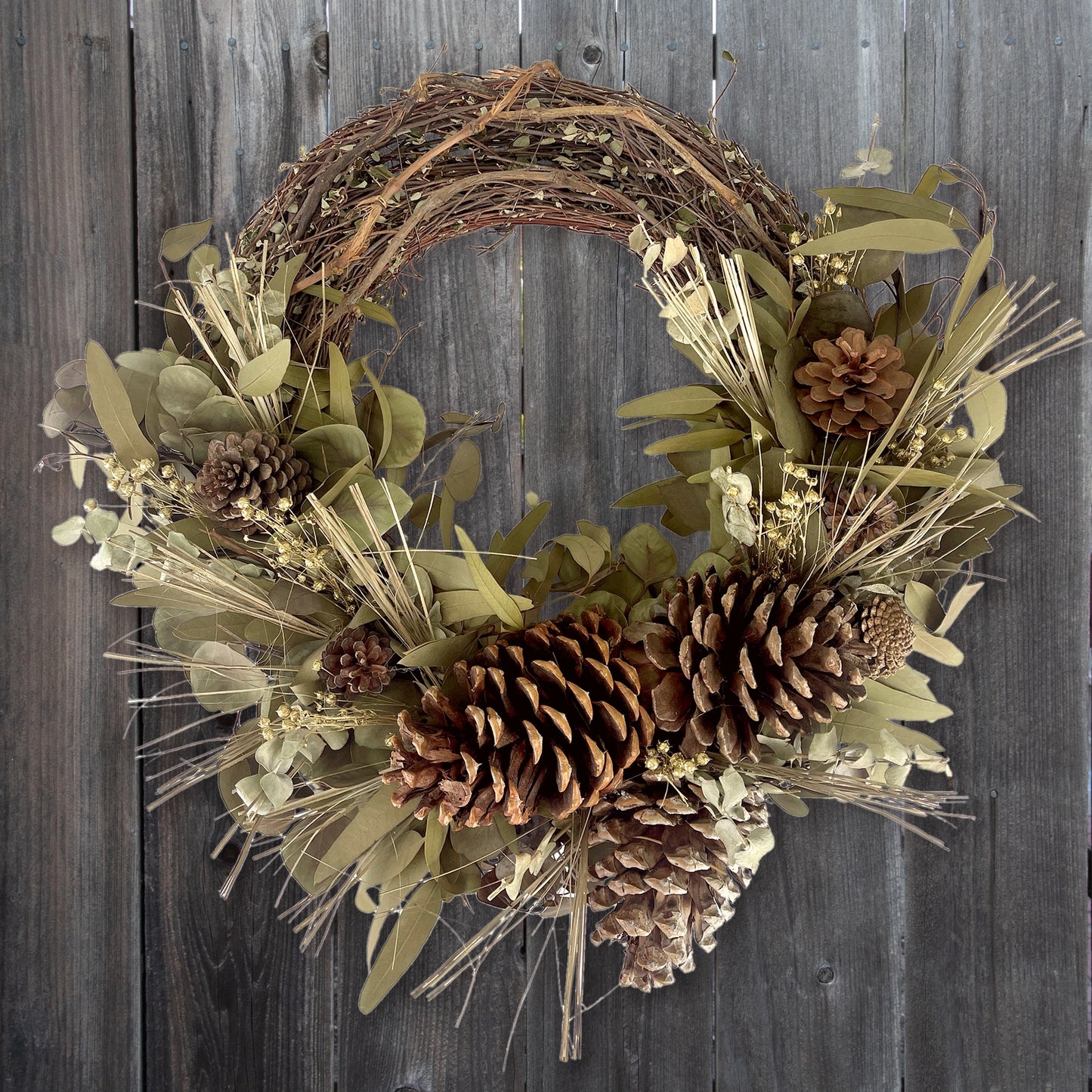 Woodland Pinecone Half Wreath
