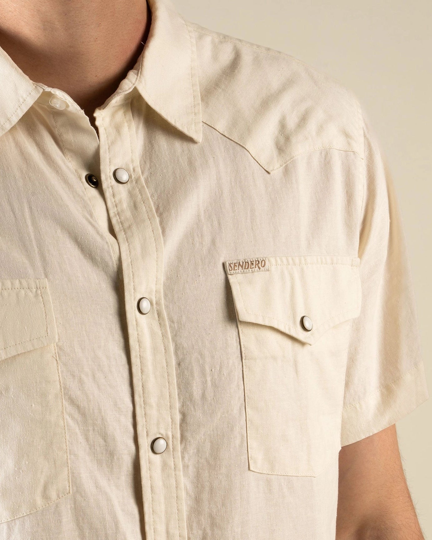 The Wyatt Pearl Snap - Bone