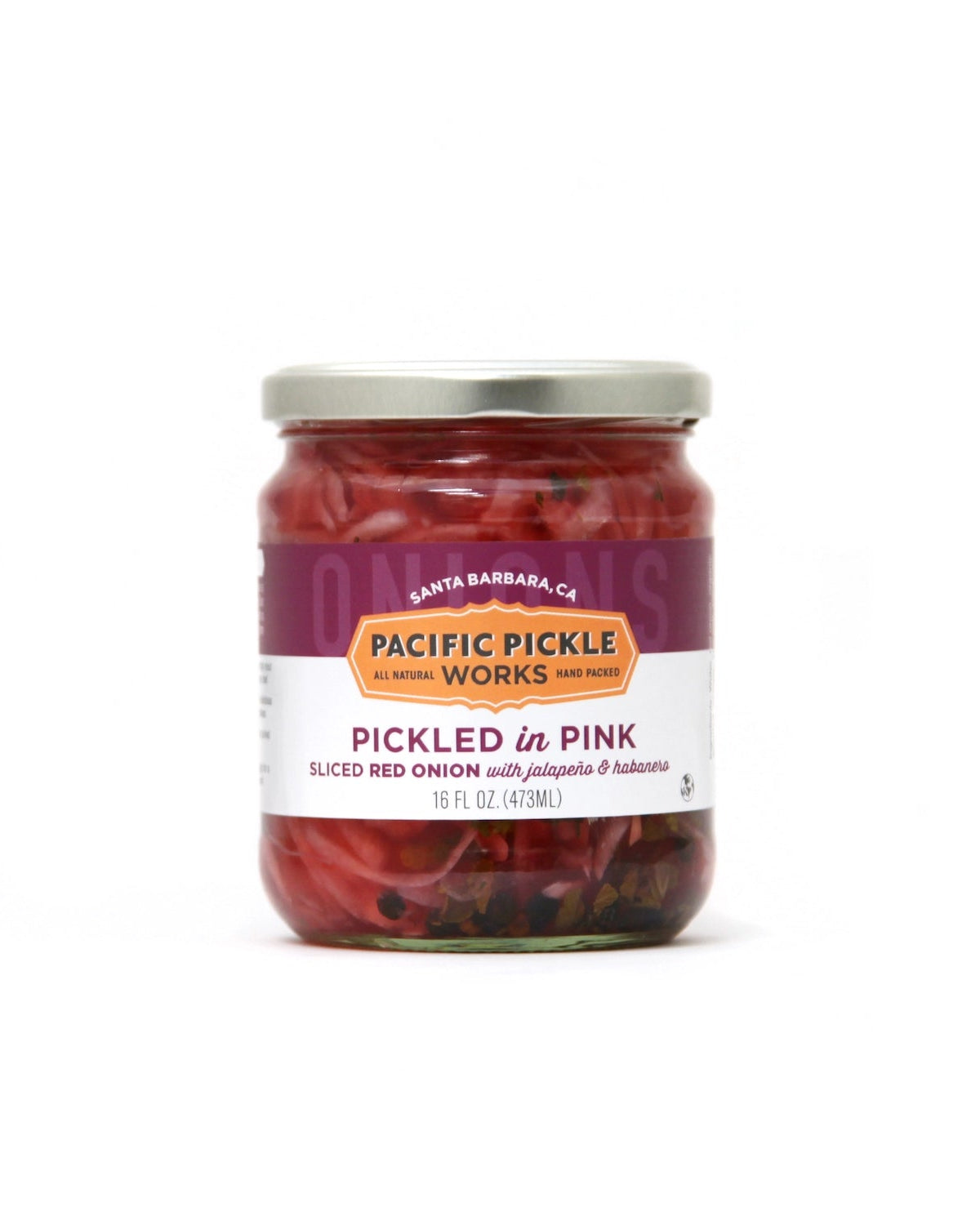 Pickled in Pink - Sliced Red Onion with Jalapeño & Habanero