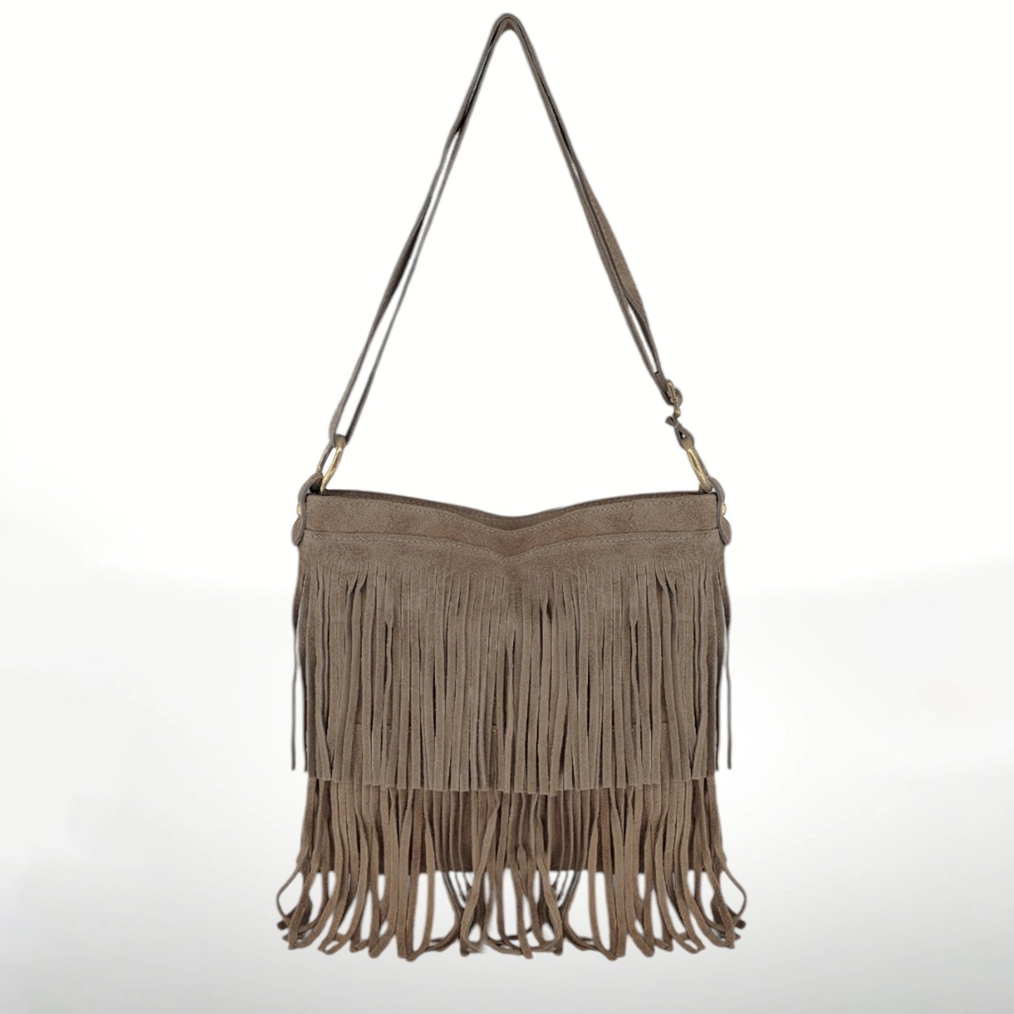 Cascade Fringe Suede Bag