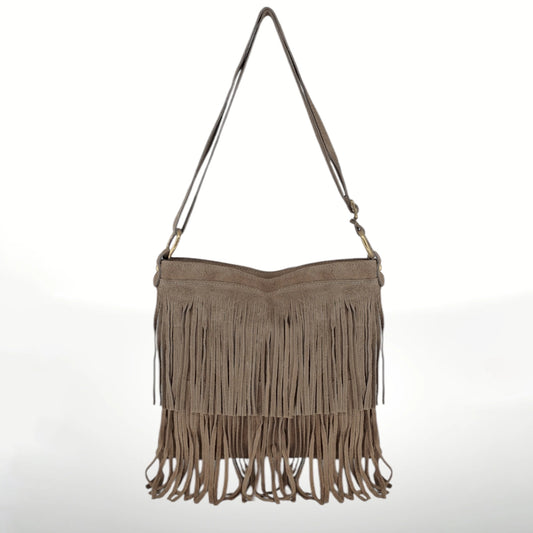 Cascade Fringe Suede Bag