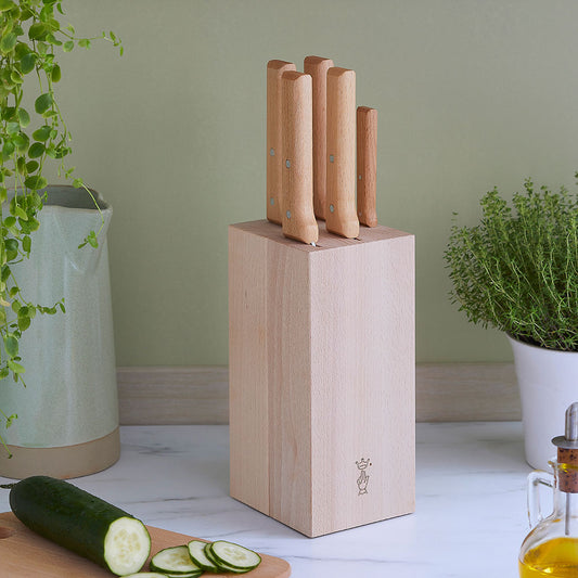 Opinel Parallel Knife Block With Bread Knife