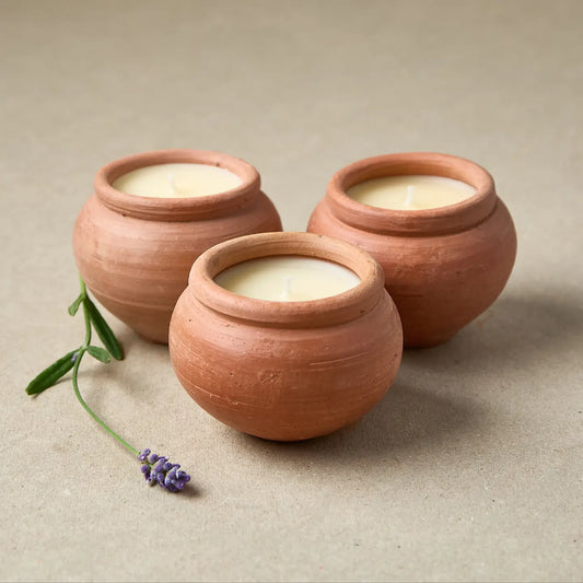 Terracotta Candle Set - Lavender
