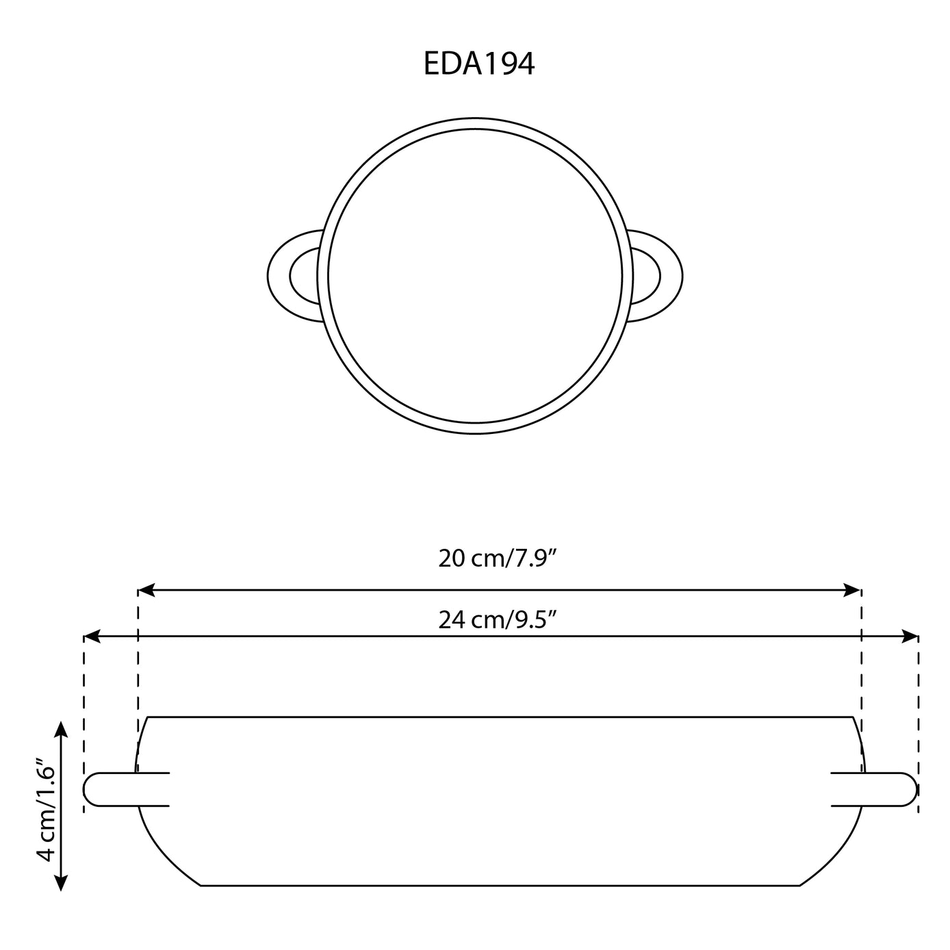 Stoneware Dinner Plate with Handles