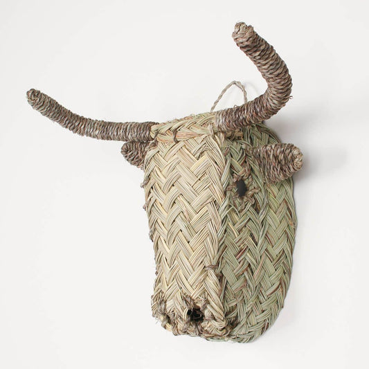 Mini Woven Animal Head - Buffalo