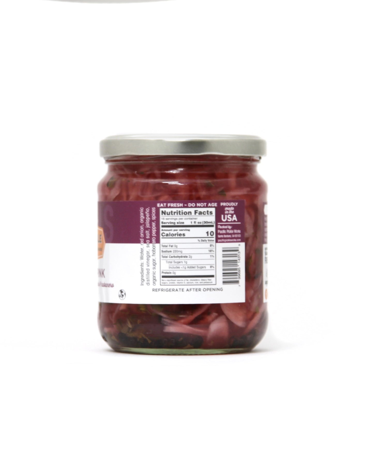 Pickled in Pink - Sliced Red Onion with Jalapeño & Habanero