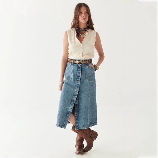 Parton Skirt - Western Blue