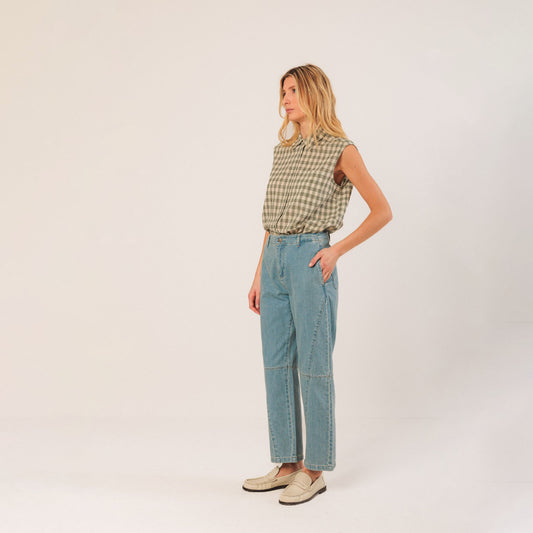 Denim Carrot Pants - Super Stone