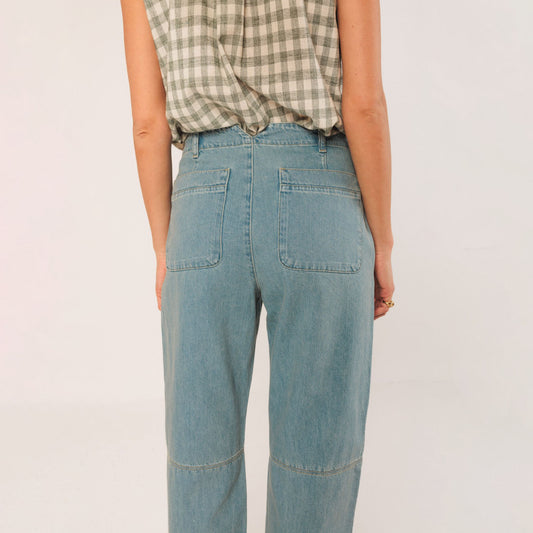 Denim Carrot Pants - Super Stone