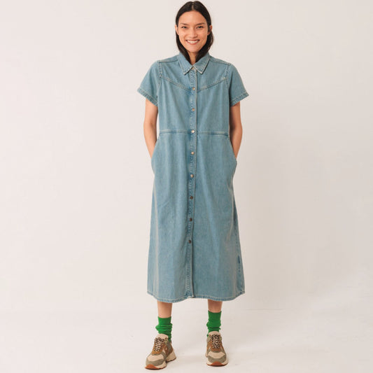 Denim Shirt Dress - Super Stone